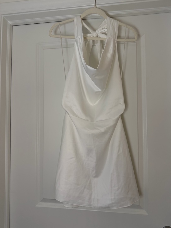 Abercrombie & Fitch Dresses & Skirts - Abercrombie & Fitch White Satin Halter Mini Dress